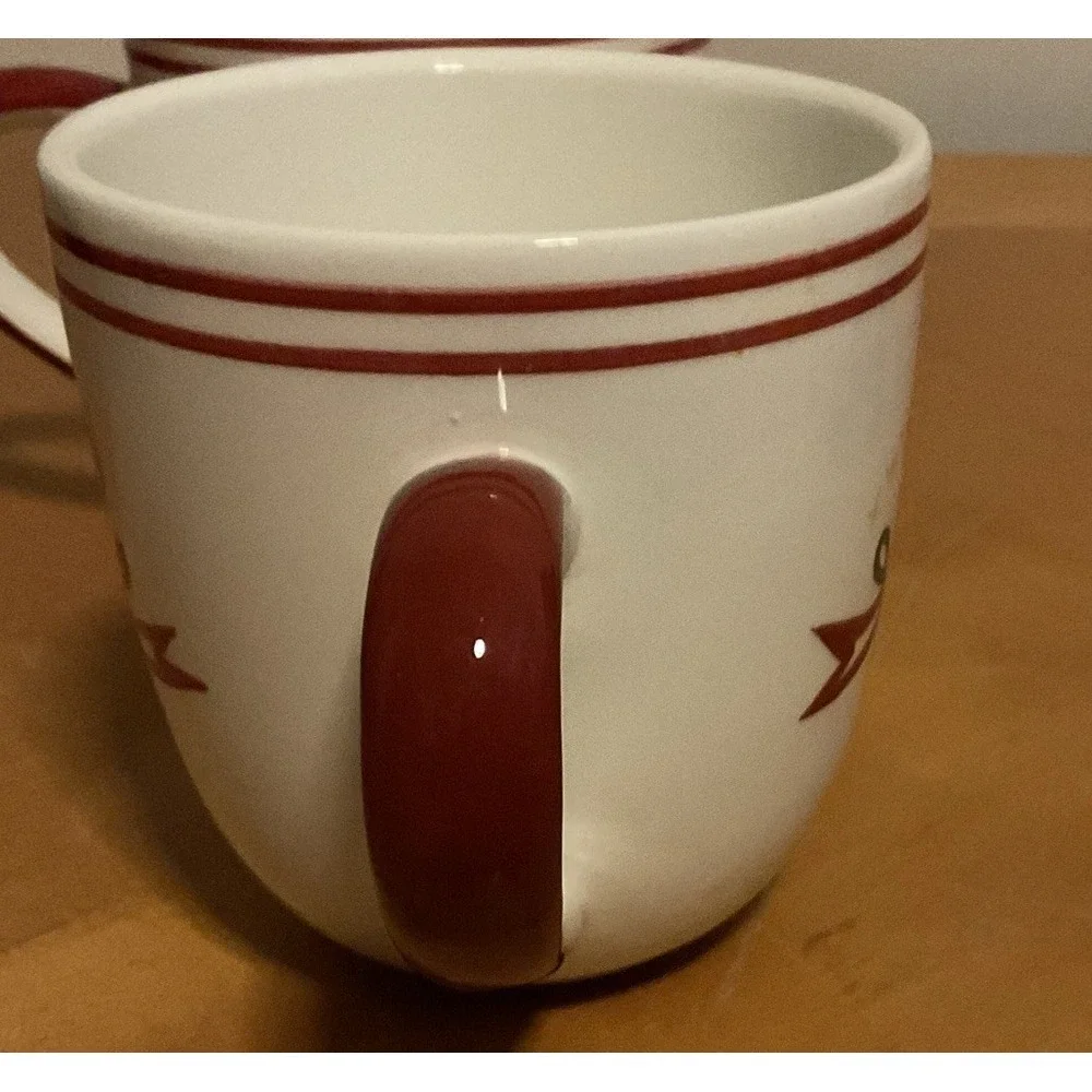 Set‎ Of 4 Pier 1 Earthenware Christmas Present Coffee Mugs